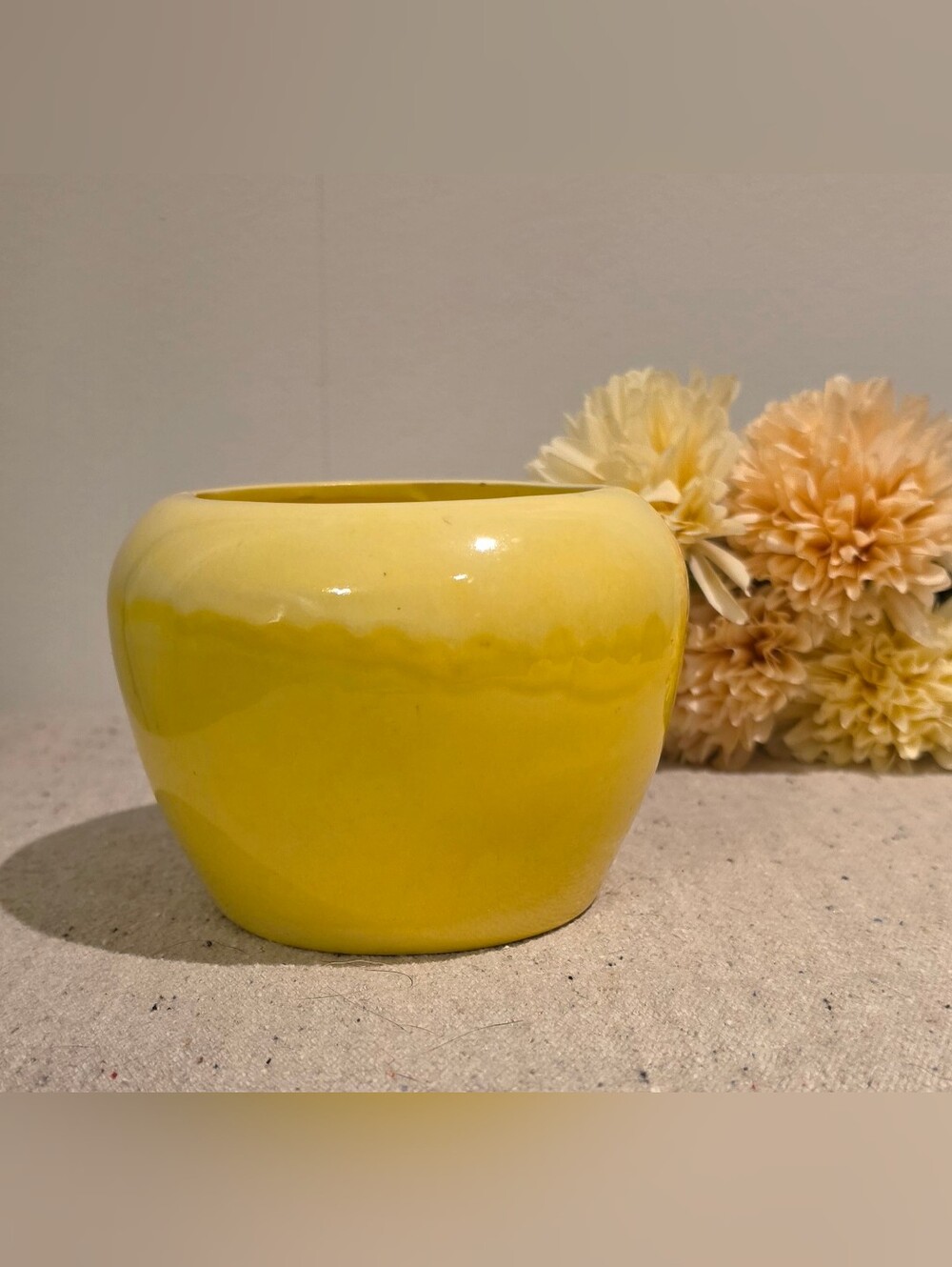 Vintage California Pottery Yellow Ceramic Decorative Vase - Yellow Home Art